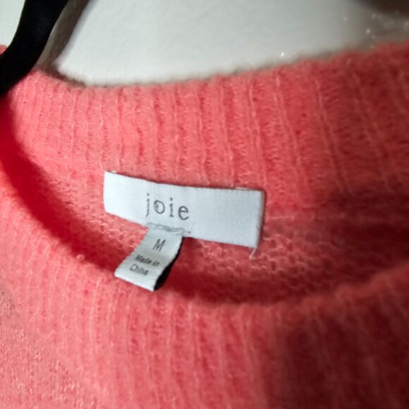 Joie M Sweater Pink Namio Wool Blend Loose Knit Button Office Career Cozy Soft - Picture 3 of 5